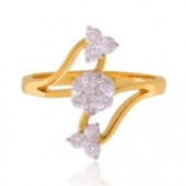 Designer Ring with Certified Diamonds in 18k Yellow Gold - LR1428P